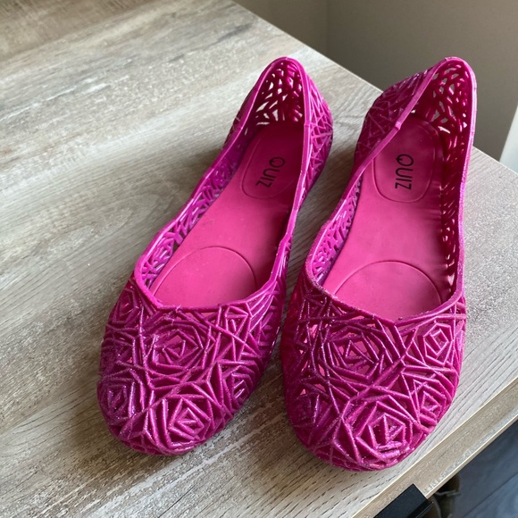 Quiz Shoes - NWOT Jelly Flats, Size 8, Pink